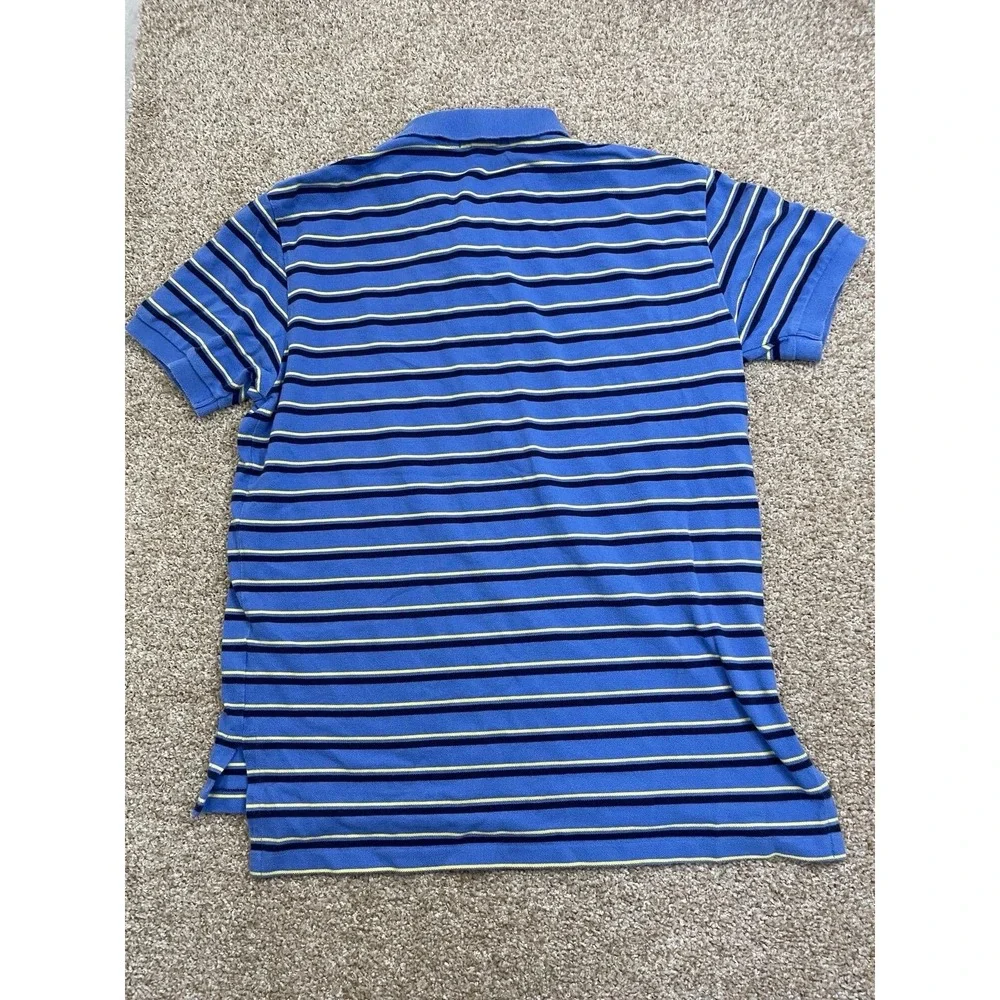 Vintage Polo Ralph Lauren Striped Shirt Blue Yellow Pony L